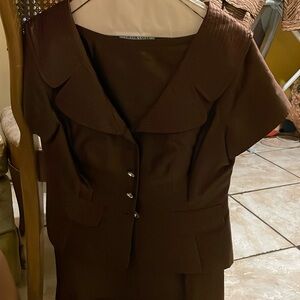 Brown Skirt Suit Set